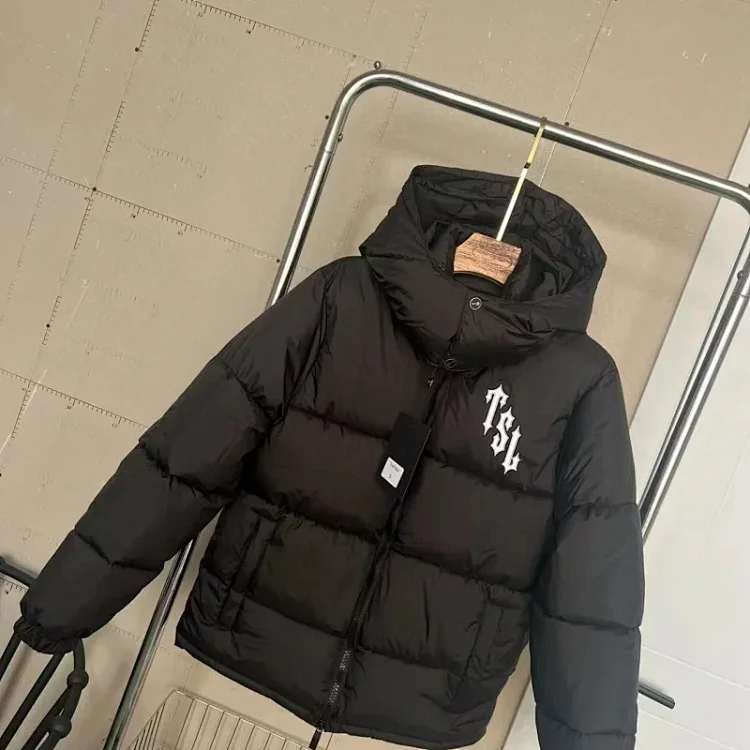 TSL Black Hooded Puffer Jacket