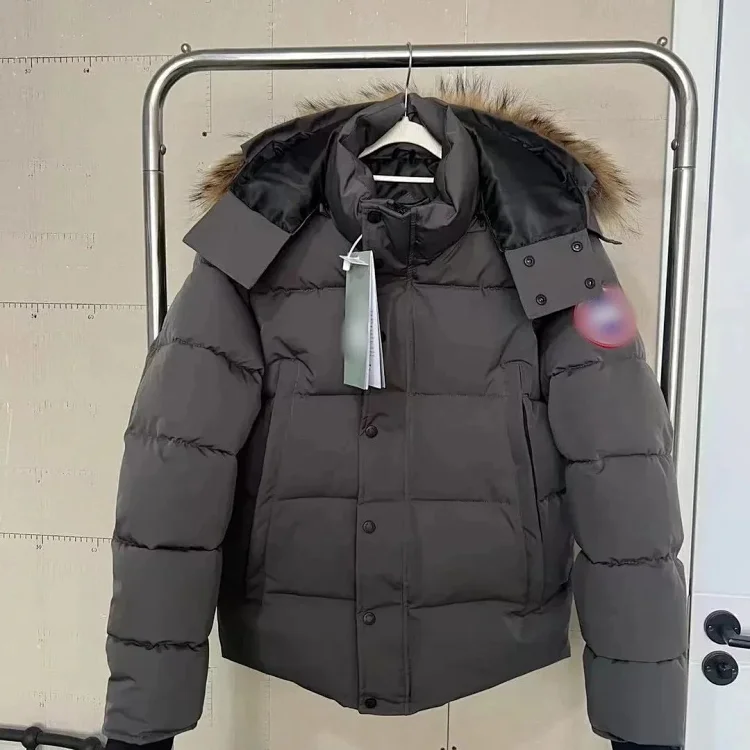 'Grey Fur Collar Puffer Jacket